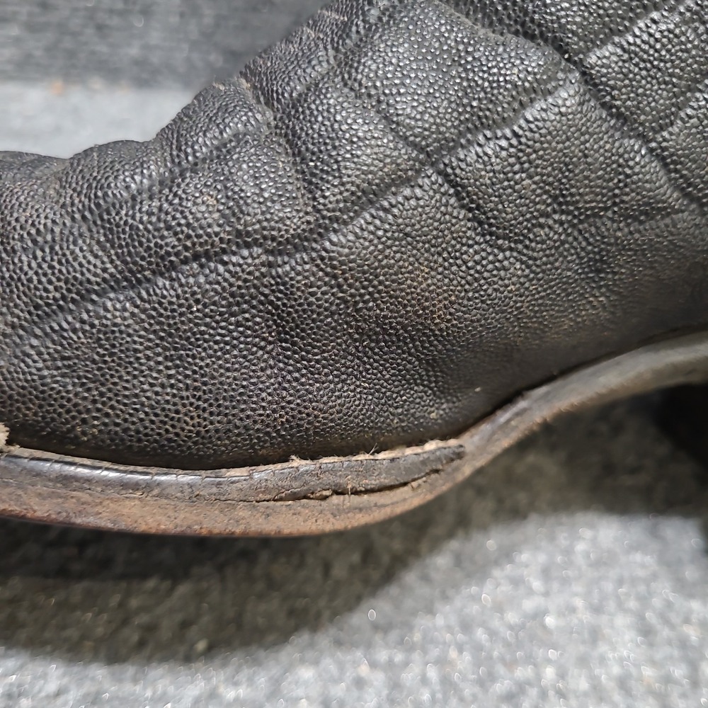 Vintage Tony Lama Cowboy Boots Gold Label Exotic Hide 8614 Black Men's11 D - Picture 8 of 15